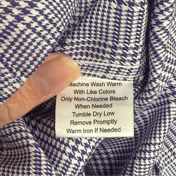 Jos A Bank Reserve Purple Plaid Dress Shirt 17-35 Tailored Fit 100% Cotton - Picture 6 of 7